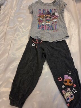 LOL Surprise Girls Outfit Set Size 6/6X Shine Bright Shirt & Jogger Pants